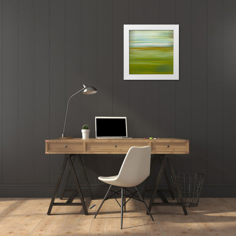 Green Painted Pinstripes I White Modern Wood Framed Art Print by Grayscale