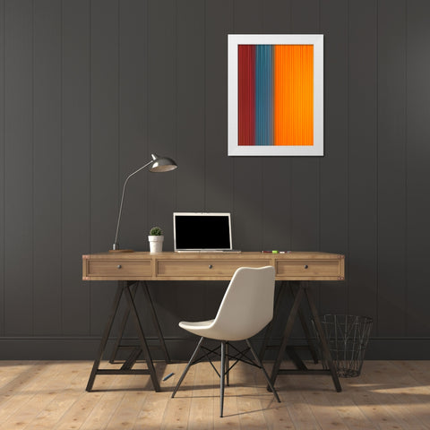Fabric Pinstripes I White Modern Wood Framed Art Print by Grayscale