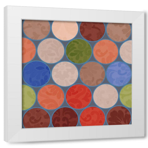 Bright Circles Stencil II White Modern Wood Framed Art Print by Grayscale