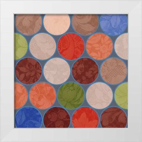Bright Circles Stencil III White Modern Wood Framed Art Print by Grayscale