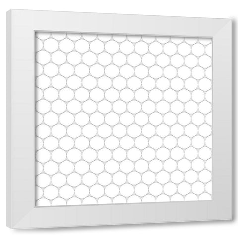 Small Isometric Hive I White Modern Wood Framed Art Print by Grayscale