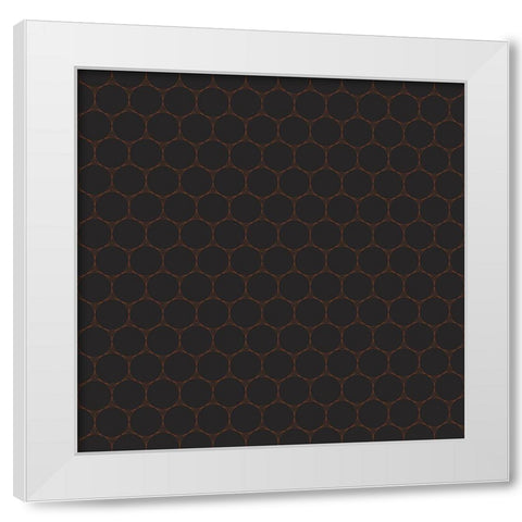 Small Isometric Hive IV White Modern Wood Framed Art Print by Grayscale