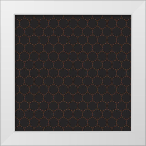 Small Isometric Hive IV White Modern Wood Framed Art Print by Grayscale