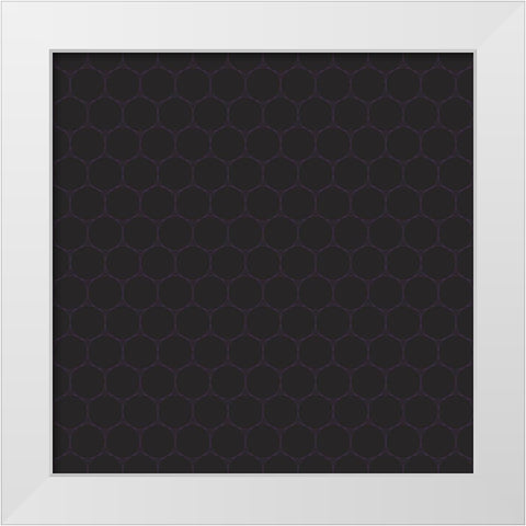 Small Isometric Hive V White Modern Wood Framed Art Print by Grayscale