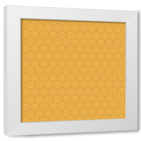 Small Isometric Hive VII White Modern Wood Framed Art Print by Grayscale