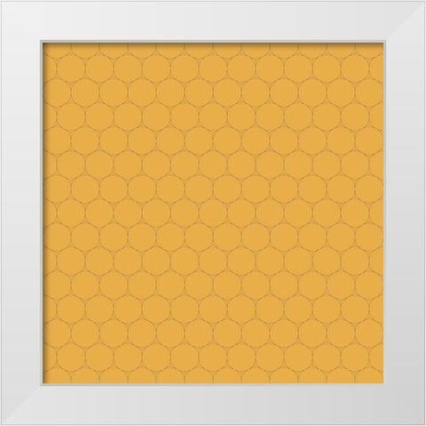 Small Isometric Hive VII White Modern Wood Framed Art Print by Grayscale