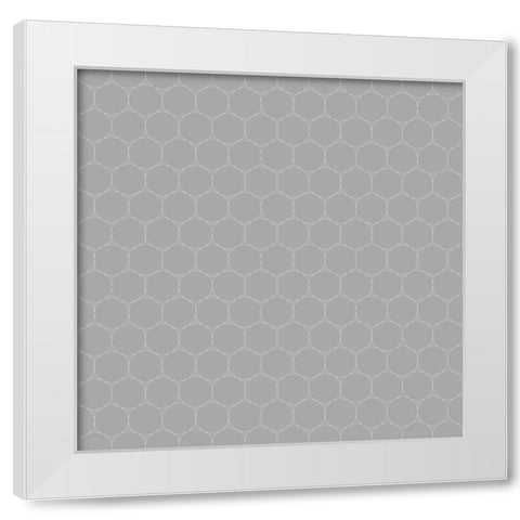 Small Isometric Hive XV White Modern Wood Framed Art Print by Grayscale