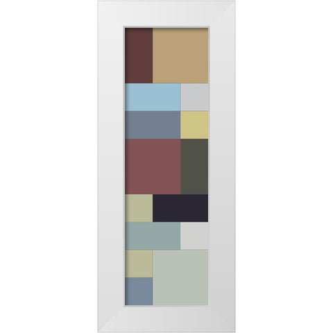 Totem XII White Modern Wood Framed Art Print by Grayscale