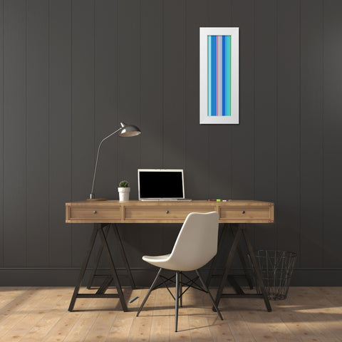 Stripe Totem III White Modern Wood Framed Art Print by Grayscale