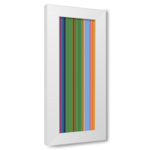 Stripe Totem X White Modern Wood Framed Art Print by Grayscale