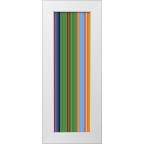 Stripe Totem X White Modern Wood Framed Art Print by Grayscale