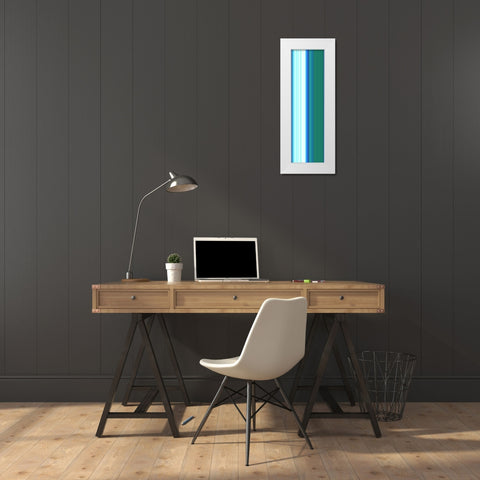 Stripe Totem XXIX White Modern Wood Framed Art Print by Grayscale