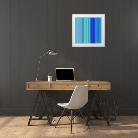 Pinstripes I White Modern Wood Framed Art Print by Grayscale