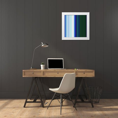 Pinstripes V White Modern Wood Framed Art Print by Grayscale