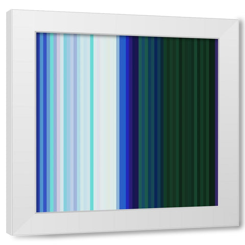 Pinstripes V White Modern Wood Framed Art Print by Grayscale