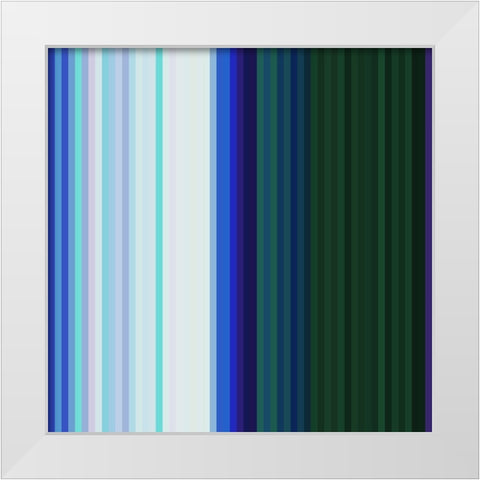 Pinstripes V White Modern Wood Framed Art Print by Grayscale