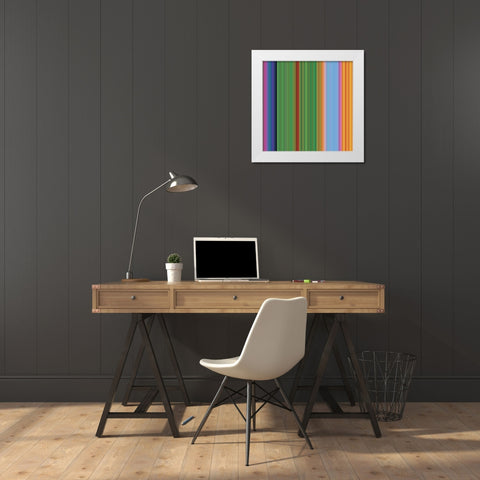 Pinstripes X White Modern Wood Framed Art Print by Grayscale