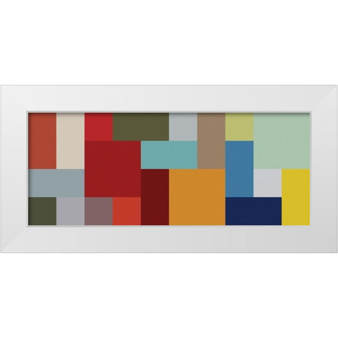 Bright Blocks Wide II White Modern Wood Framed Art Print by Grayscale