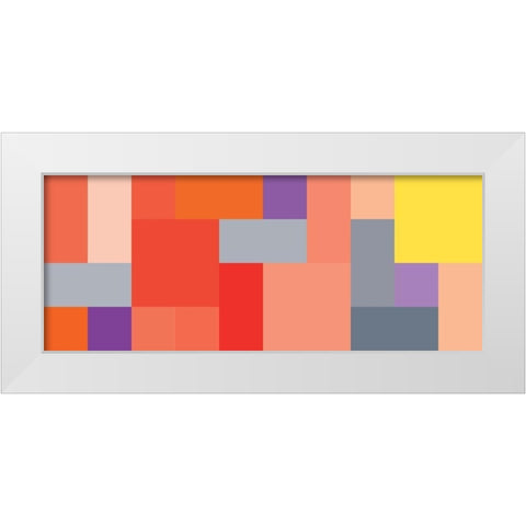 Bright Blocks Wide IV White Modern Wood Framed Art Print by Grayscale