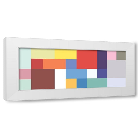 Bright Blocks Wide V White Modern Wood Framed Art Print by Grayscale