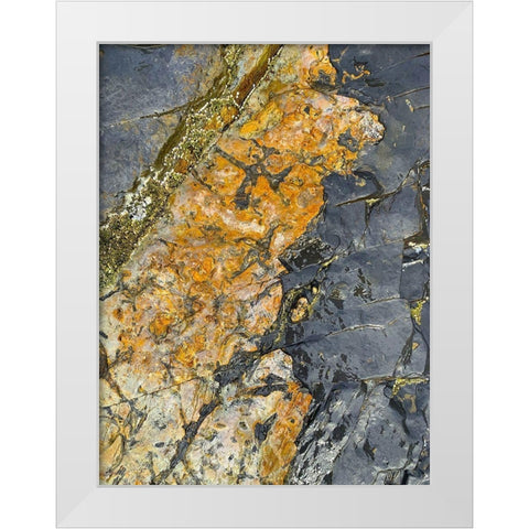 Rock Stripe V White Modern Wood Framed Art Print by Grayscale