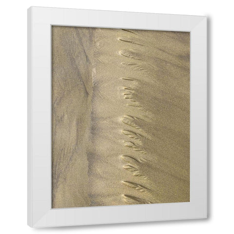 Sand Stripe V White Modern Wood Framed Art Print by Grayscale