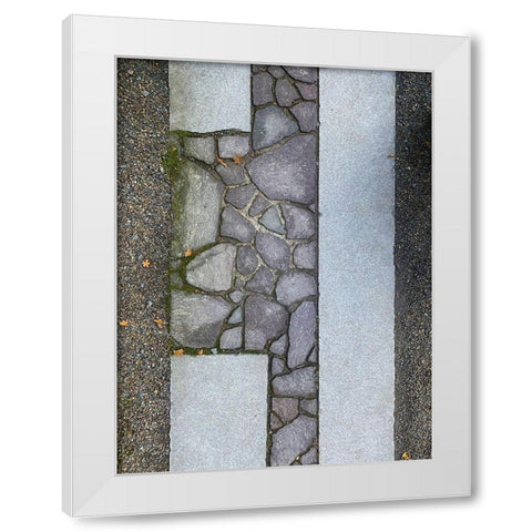 Stone Stripe I White Modern Wood Framed Art Print by Grayscale
