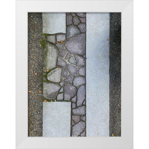 Stone Stripe I White Modern Wood Framed Art Print by Grayscale