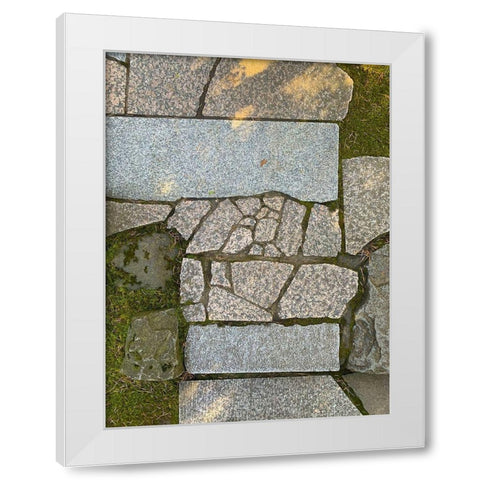 Stone Stripe V White Modern Wood Framed Art Print by Grayscale