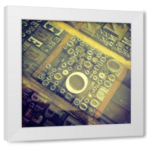 Letterset I White Modern Wood Framed Art Print by Grayscale