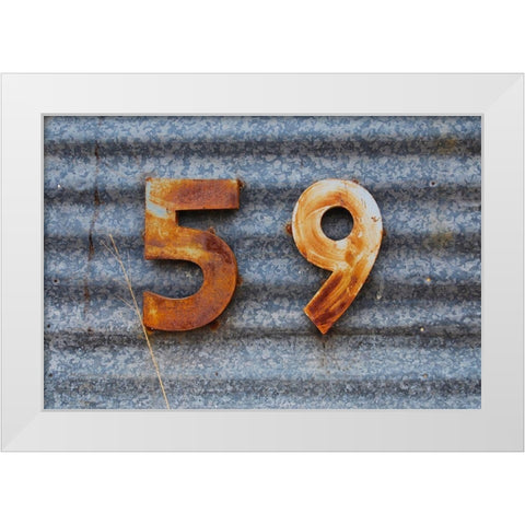 59 White Modern Wood Framed Art Print by Grayscale