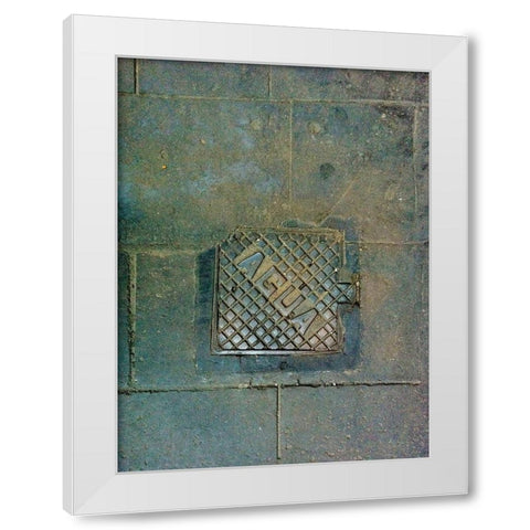 Agua White Modern Wood Framed Art Print by Grayscale