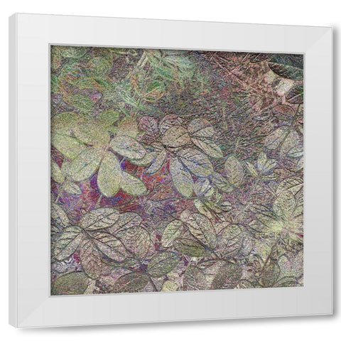Flora Square 1a White Modern Wood Framed Art Print by Tenoever, William