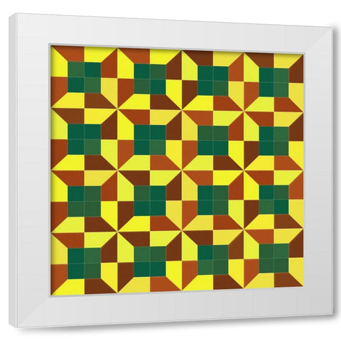 PinwheelTile1 White Modern Wood Framed Art Print by Tenoever, William