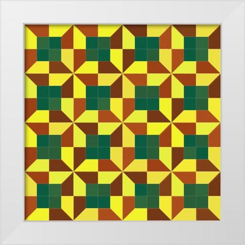 PinwheelTile1 White Modern Wood Framed Art Print by Tenoever, William