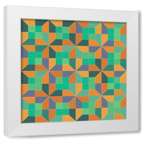 PinwheelTile2 White Modern Wood Framed Art Print by Tenoever, William