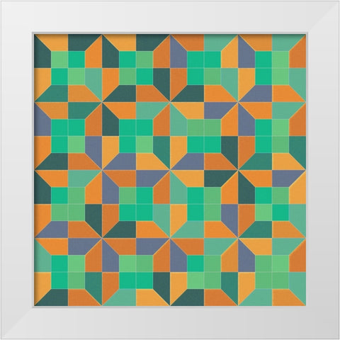 PinwheelTile2 White Modern Wood Framed Art Print by Tenoever, William