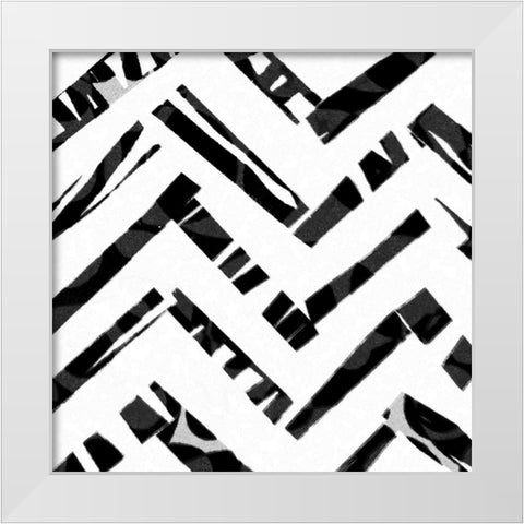 WickerPattern White Modern Wood Framed Art Print by Tenoever, William