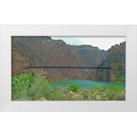 Grand Canyon 6: Black Bridge White Modern Wood Framed Art Print by Popcorn