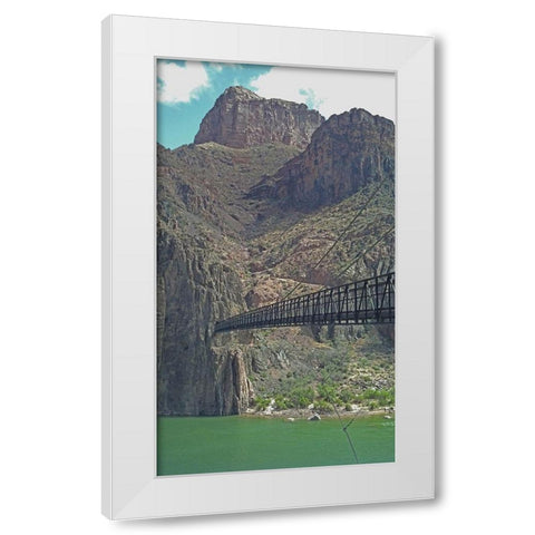 Grand Canyon 9: Black Bridge III White Modern Wood Framed Art Print by Popcorn