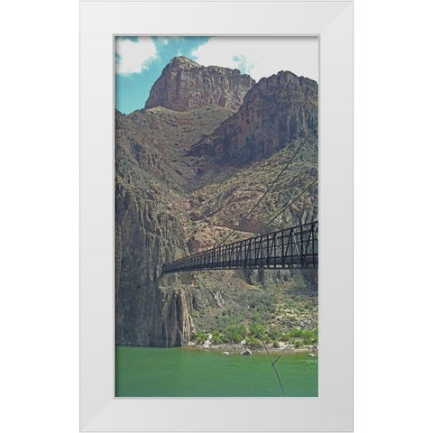 Grand Canyon 9: Black Bridge III White Modern Wood Framed Art Print by Popcorn