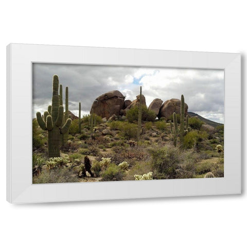 Cathedral Rock White Modern Wood Framed Art Print by Popcorn