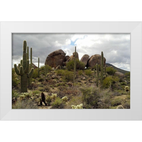 Cathedral Rock White Modern Wood Framed Art Print by Popcorn