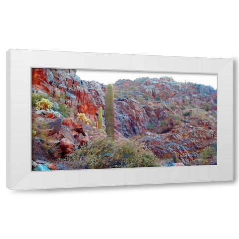 Desert Scape 2 White Modern Wood Framed Art Print by Popcorn