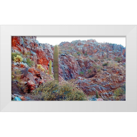 Desert Scape 2 White Modern Wood Framed Art Print by Popcorn