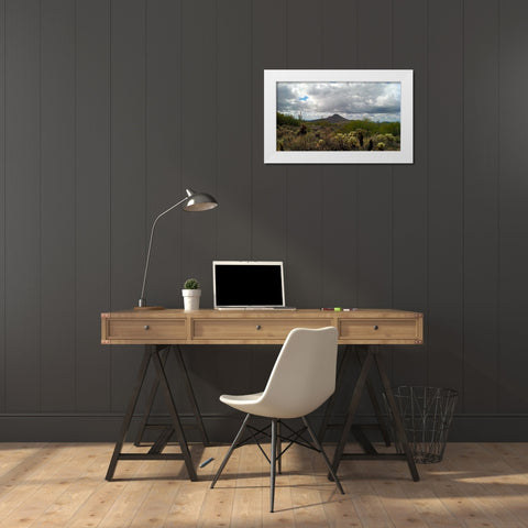 Brown’s Mountain White Modern Wood Framed Art Print by Popcorn