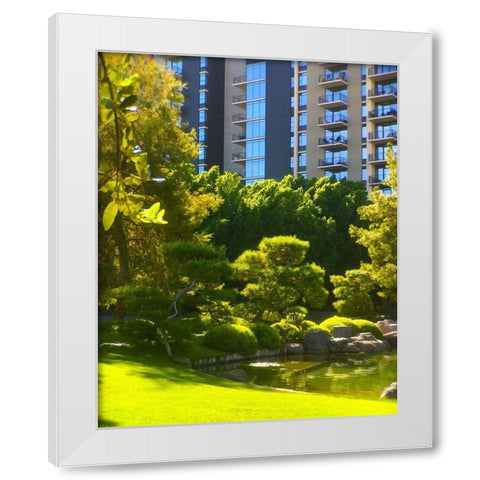 Japanese Friendship Garden II White Modern Wood Framed Art Print by Tenoever, William