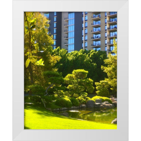 Japanese Friendship Garden II White Modern Wood Framed Art Print by Tenoever, William