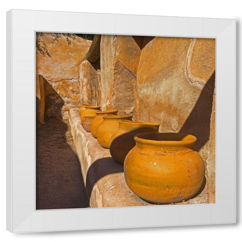 Mission Tumacacori: Pots White Modern Wood Framed Art Print by Popcorn