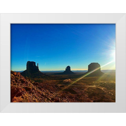 Monument Valley I White Modern Wood Framed Art Print by Popcorn